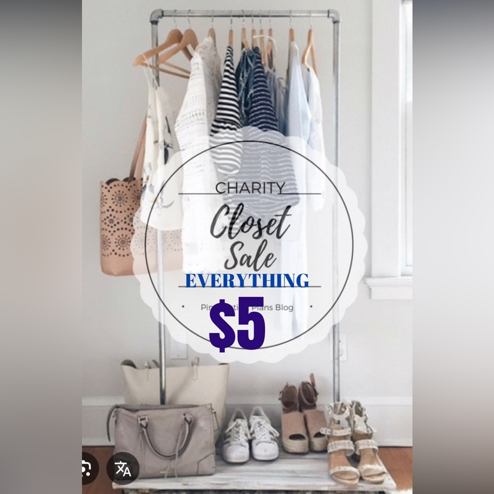 Closet clean out sale show charity.$5 05/24/2026